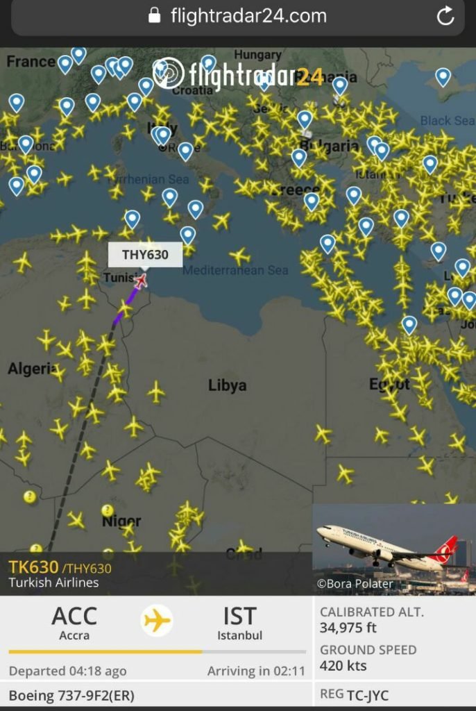 Flight Data of Libya sky after Haftar blame Turkey and made declaration