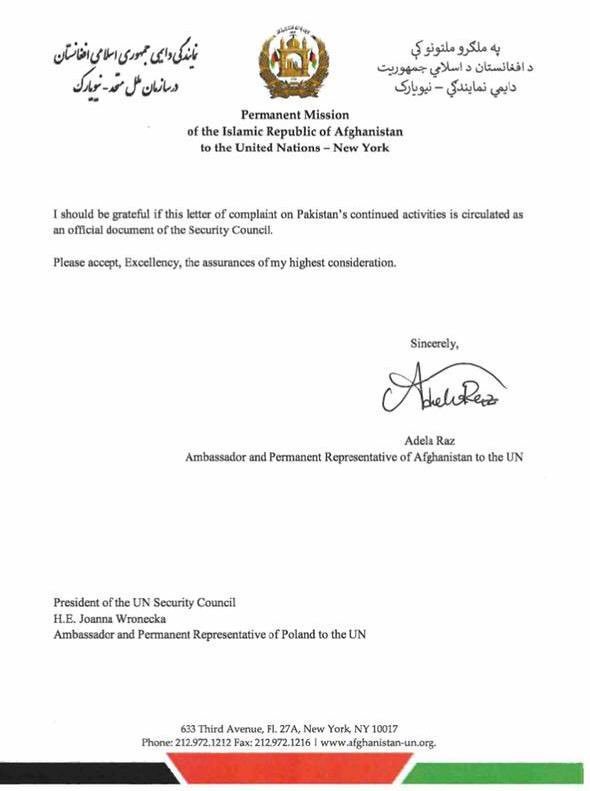 The letter written by Afghan envoy to United Nation - Page 2
