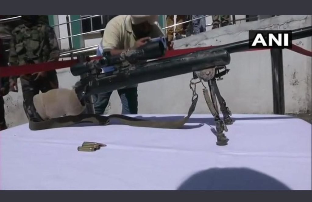 M-24 sniper rifle recovered from a terrorist hideout in the area where the Annual Amarnath Yatra (Pilgrimage for Hindus) happens