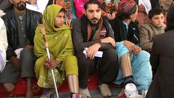 Picture of Women and Children who lost limbs because of Pakistani Army installing Landmines in Civilian areas