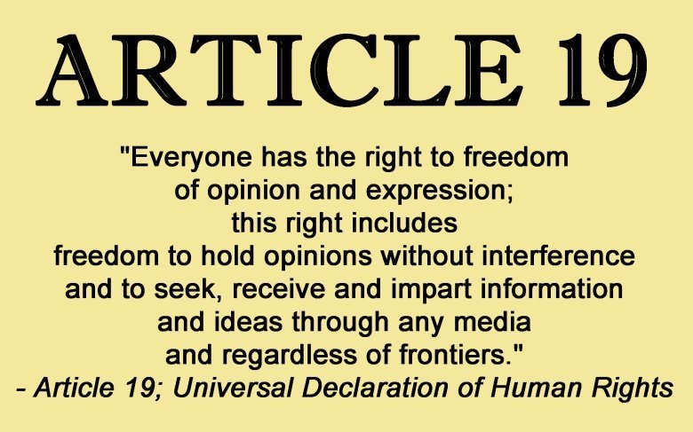 Article 19; Universal Declaration of Human Rights