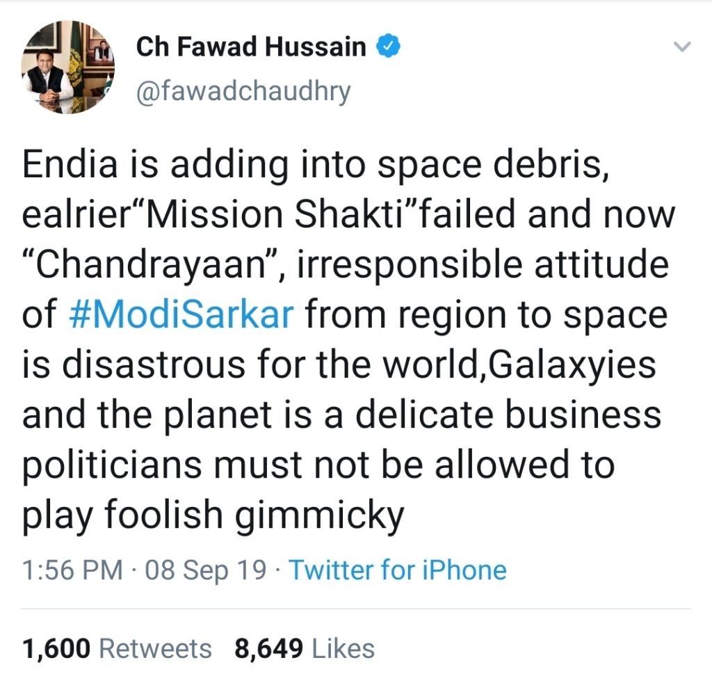 Fawad Chaudhry making vile comments against Indian Prime Minister Narendra Modi