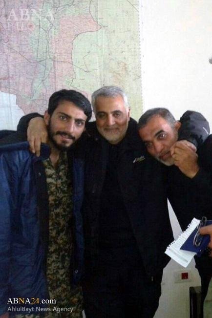 Soleimani’s Curse: Soleimani with Mostafa Sadrzadeh (L) and IRGC commander Hossein Badpa (R), killed in Aleppo region on October 24