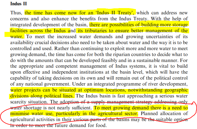 Ashok’s Proposal for a new Indus Treaty:  What Ashok is basically saying is “Pakistan Must give up agriculture along its most fertile lands!” 