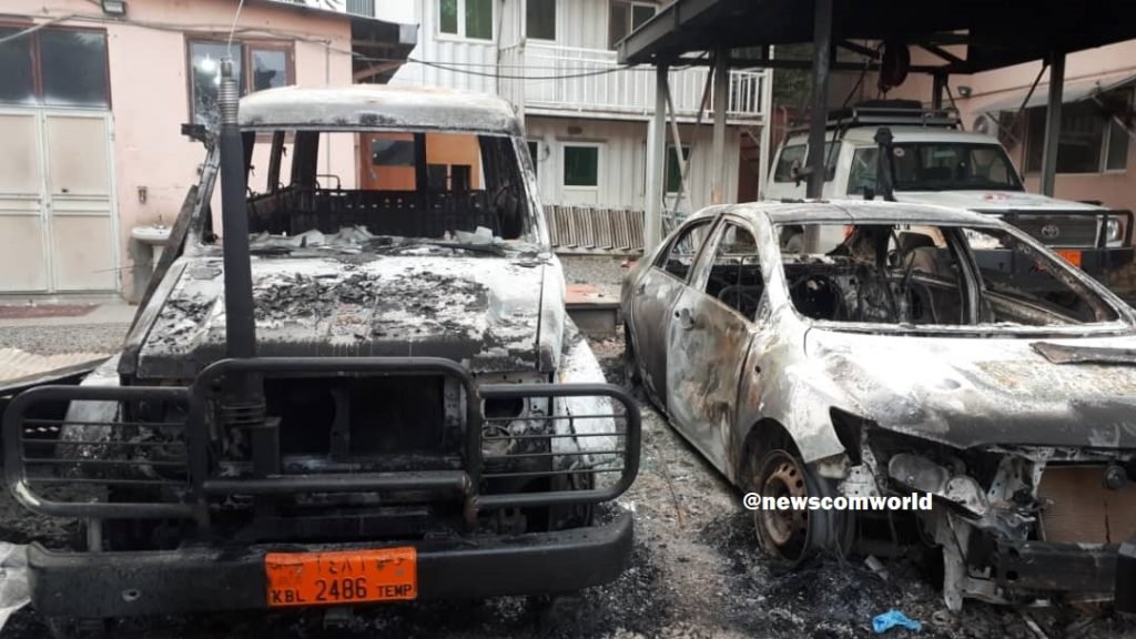 Explosion and Attack on 100-bed maternity hospital that completely destroyed the vehicles outside the hospital