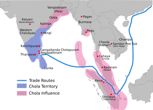 Is Indonesia The Another India?: Map showing ancient Chola Dynasty Territory and Chola Dynasty Influence and the Trade route. Image Courtesy :- L Swaminathan