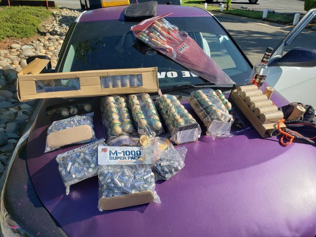 Images from Face Book Post by El Dorado County Sheriff's office on discovery of fireworks
