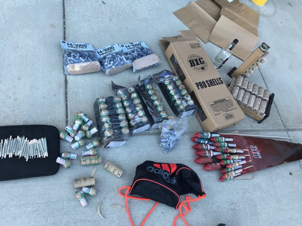 Images from Face Book Post by El Dorado County Sheriff's office on discovery of fireworks
