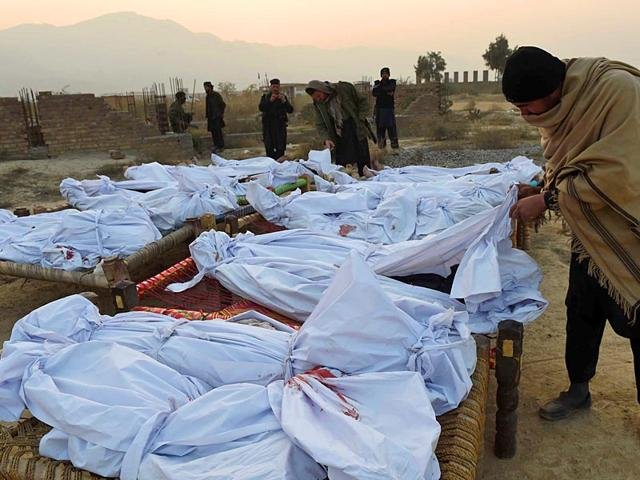 Dead Bodies are brought by Pakistan Army wrapped in White Cloth, with Organs missing, and buried in their presence. No one is allowed to see their bodies except the faces. (Representational Image)
