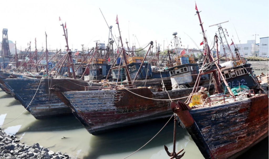 China Stealing Fish Stock Of The World: Flash point of Conflicts - Chinese fishing boats captured by South Korean coast guard are seen at a port in Incheon, South Korea, October 10, 2016. Yoon Tae-hyun/Yonhap via REUTERS