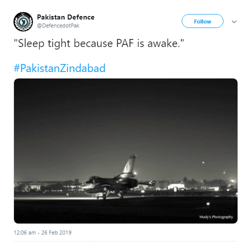Pakistan Defence Tweet that became a laughing stock after Balakot Strikes by India.