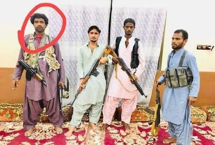 Death Squad member Altaf Mazar (extreme left) who killed Bramsh’s mother Malik Naz at Turbat, Balochistan