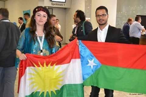 Protesters with Kurdistan and Balochistan Flags protesting against Turkey and Pakistan at UNGA
