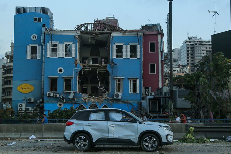 Destruction after Blast in Beirut, Lebanon
