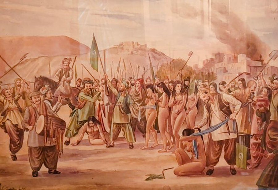 Painting by Late KC Aryan depicting the horrific Hindu Sikh Genocide by Pakistani Islamist Radicals