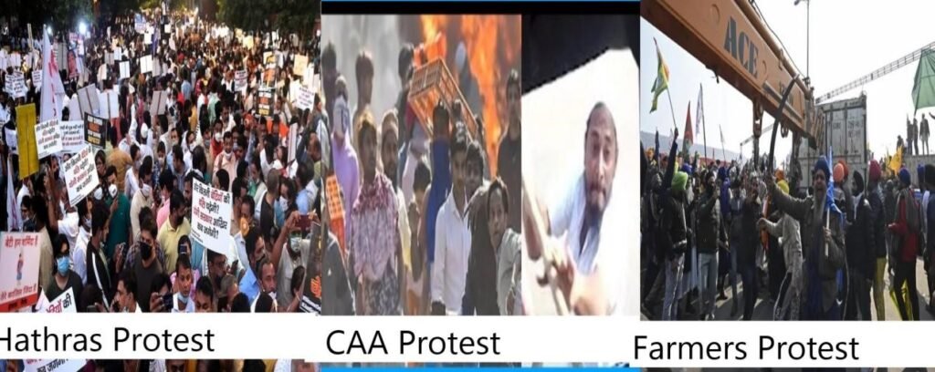From CAA Violence To Hathras To Farmers Protest : using irrelevant events to target Indian society while creating a sense of unrest in general population
